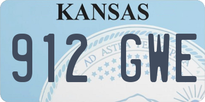 KS license plate 912GWE