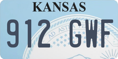 KS license plate 912GWF