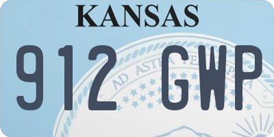 KS license plate 912GWP