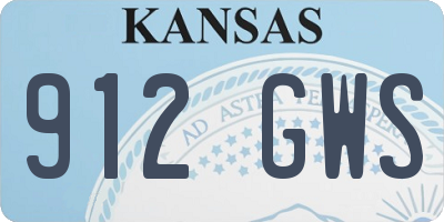 KS license plate 912GWS