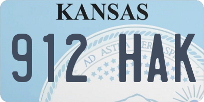 KS license plate 912HAK