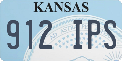 KS license plate 912IPS