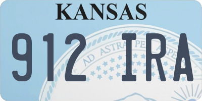 KS license plate 912IRA