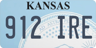 KS license plate 912IRE