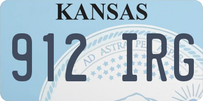 KS license plate 912IRG