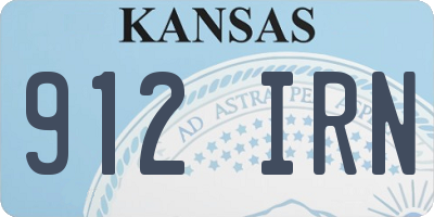 KS license plate 912IRN