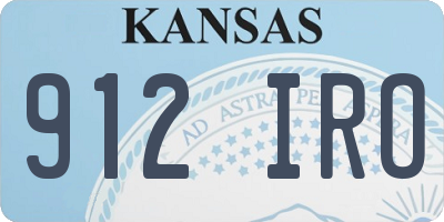 KS license plate 912IRO