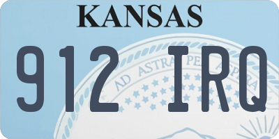 KS license plate 912IRQ