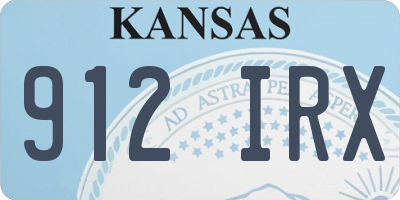 KS license plate 912IRX