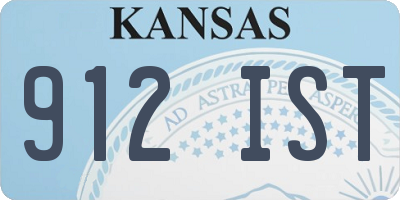 KS license plate 912IST