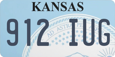 KS license plate 912IUG