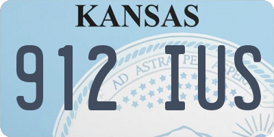 KS license plate 912IUS