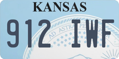 KS license plate 912IWF