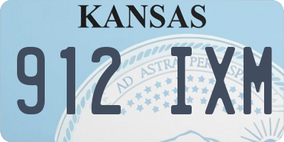 KS license plate 912IXM