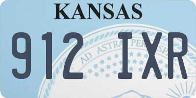 KS license plate 912IXR