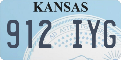 KS license plate 912IYG