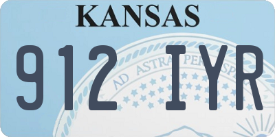 KS license plate 912IYR