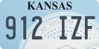 KS license plate 912IZF