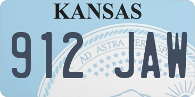 KS license plate 912JAW
