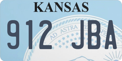 KS license plate 912JBA