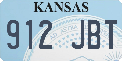 KS license plate 912JBT