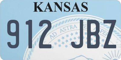 KS license plate 912JBZ