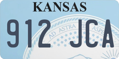 KS license plate 912JCA