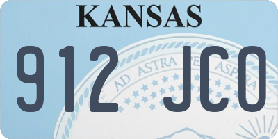 KS license plate 912JCO