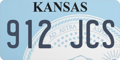 KS license plate 912JCS