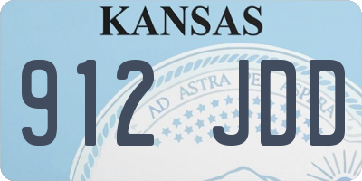 KS license plate 912JDD