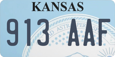 KS license plate 913AAF