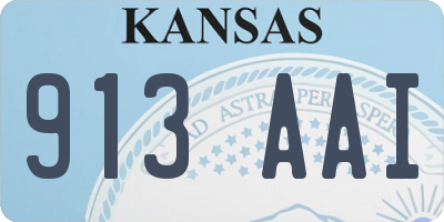 KS license plate 913AAI