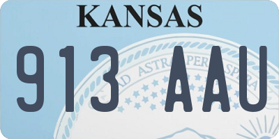 KS license plate 913AAU