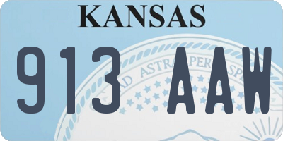 KS license plate 913AAW