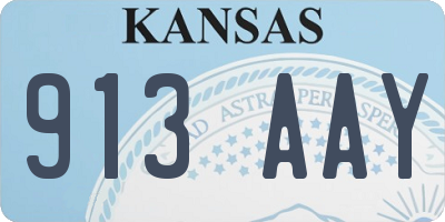 KS license plate 913AAY