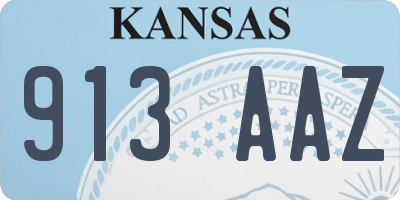 KS license plate 913AAZ