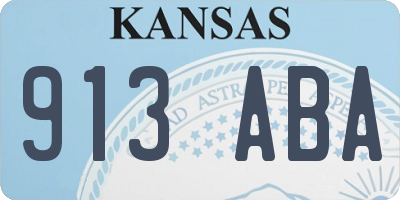 KS license plate 913ABA