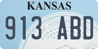 KS license plate 913ABD