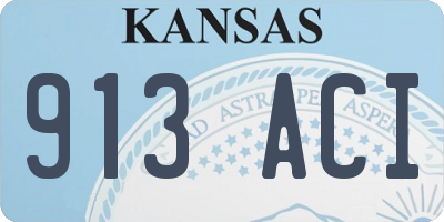 KS license plate 913ACI