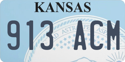 KS license plate 913ACM