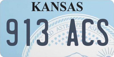 KS license plate 913ACS