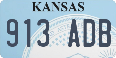 KS license plate 913ADB
