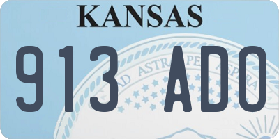 KS license plate 913ADO