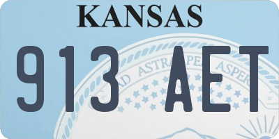 KS license plate 913AET