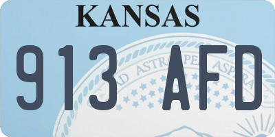 KS license plate 913AFD