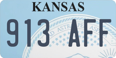 KS license plate 913AFF