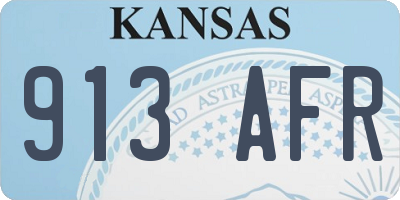 KS license plate 913AFR