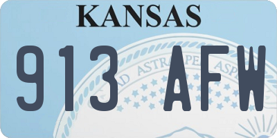 KS license plate 913AFW