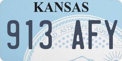KS license plate 913AFY
