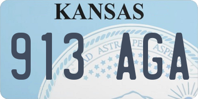KS license plate 913AGA